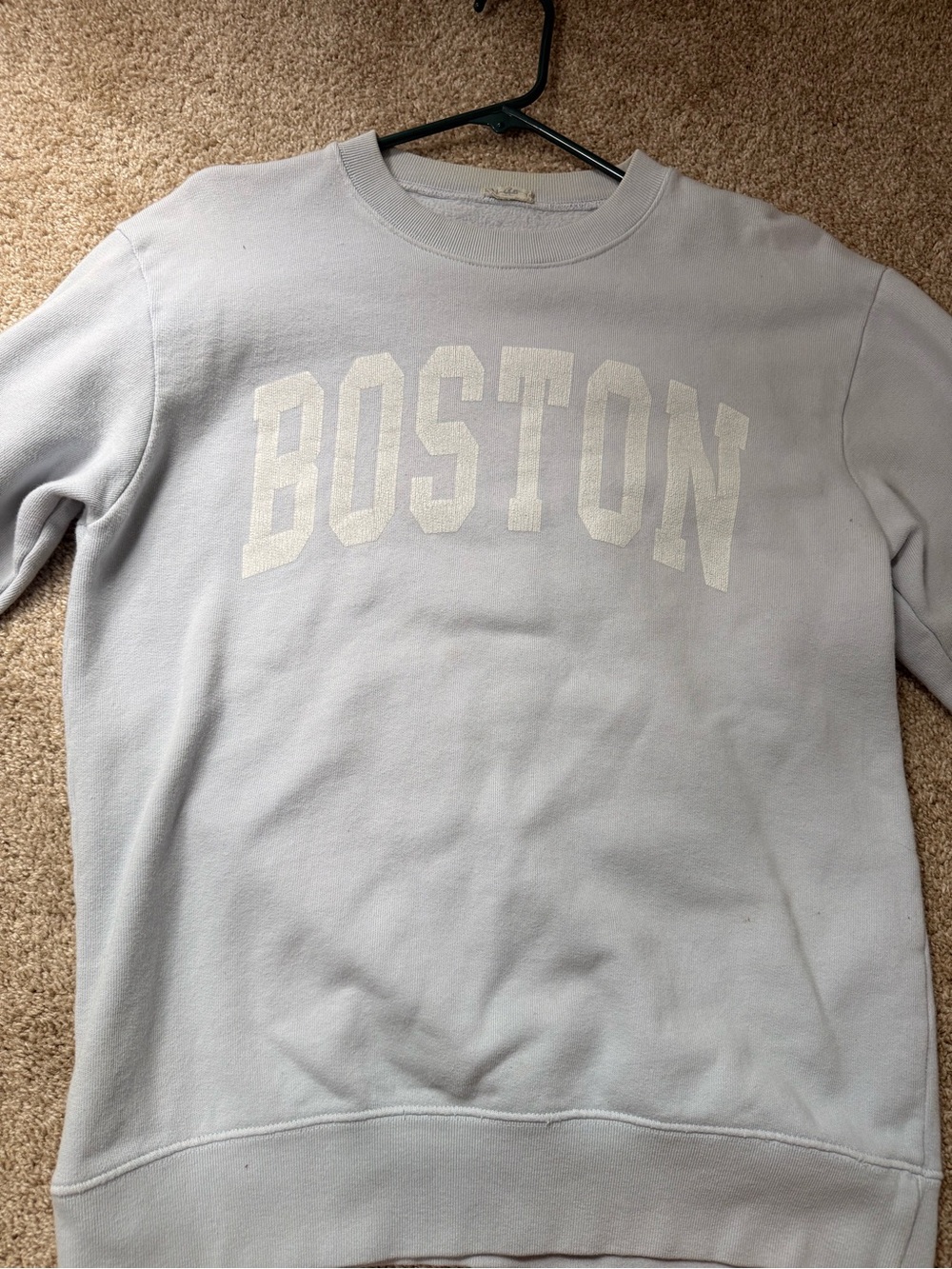 Brandy Melville Light Gray Boston Crewneck Sweater